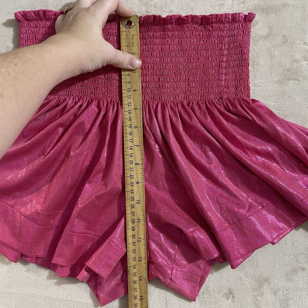 Queen Of Sparkles Swing Shorts Pink Women's Size Small‎ Shiny Sparkly Stretchy - Picture 6 of 8